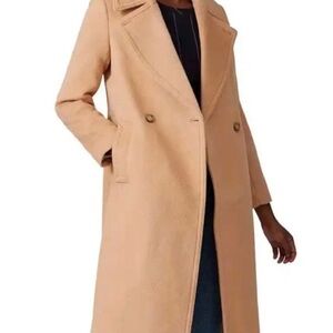 Club Monaco Daylina Camel Wool Trench Coat with Notched Lapel Size XS
